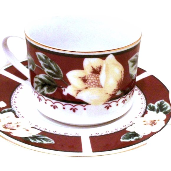 Coffee Cup  Saucer Set, Gibson Housewares, Cottage Kitchen, Farmhouse Kitchen - Picture 1 of 9